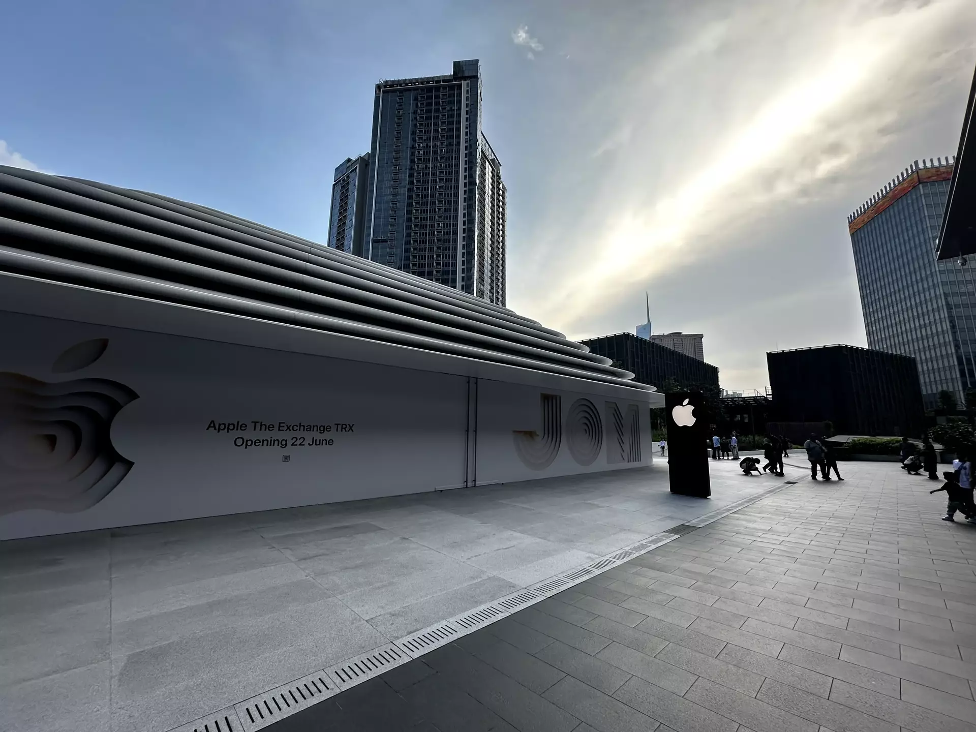 Temporary storefront hoarding of the first official Apple Store in Malaysia